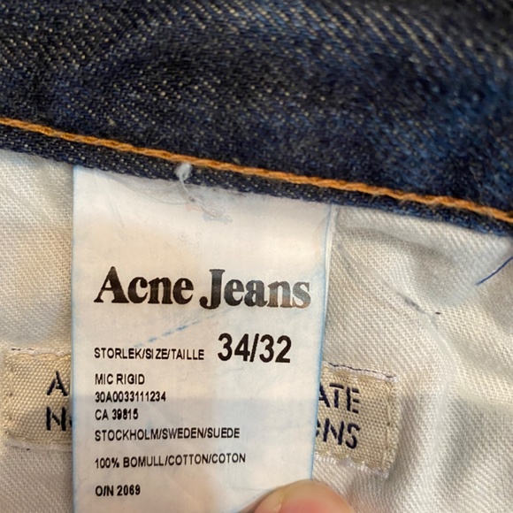 ACNE JEANS Mens Dark Blue Jeans Sz 32 - Picture 8 of 12